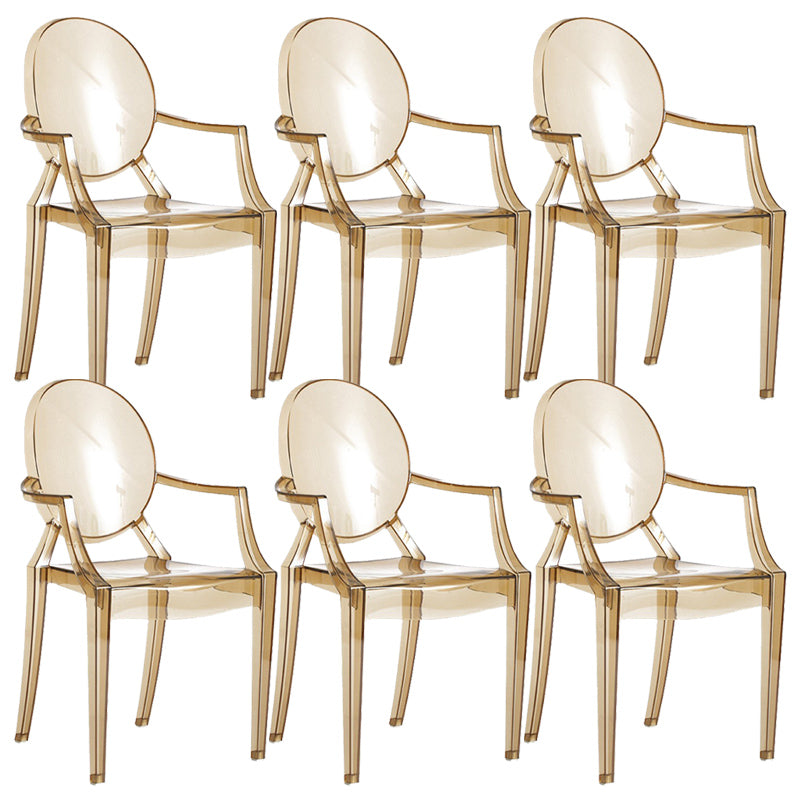 Scandinavian Plastic Dining Chairs Open Back Home Dining Side Chair