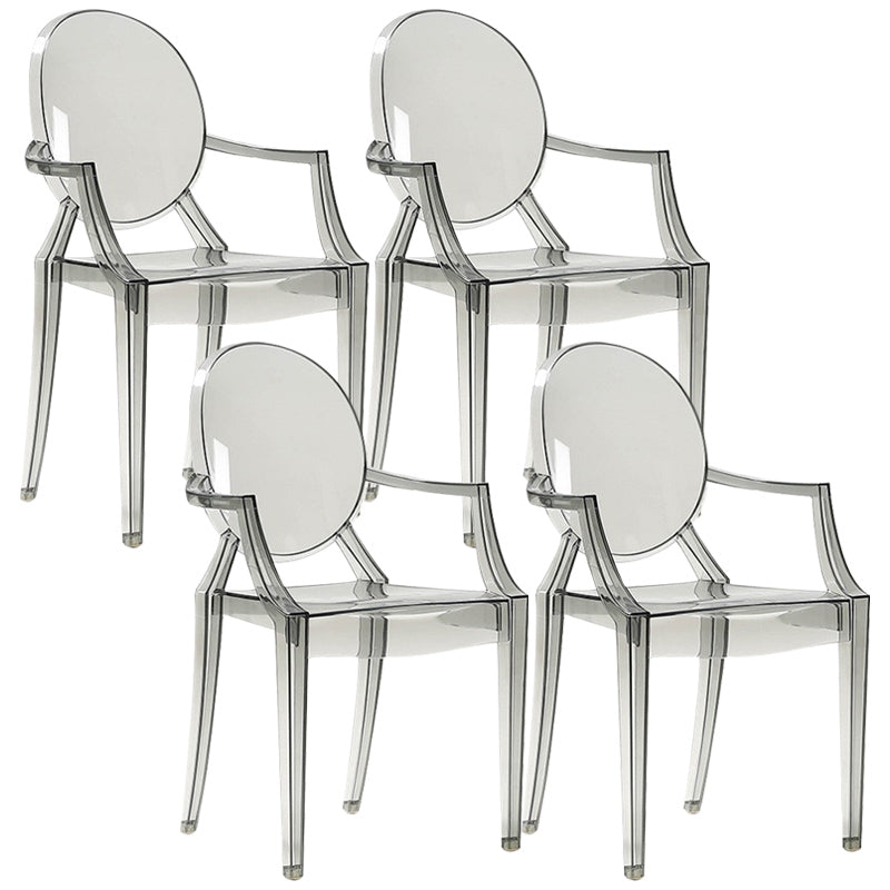 Scandinavian Plastic Dining Chairs Open Back Home Dining Side Chair