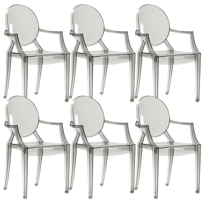 Scandinavian Plastic Dining Chairs Open Back Home Dining Side Chair