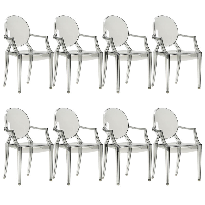 Scandinavian Plastic Dining Chairs Open Back Home Dining Side Chair
