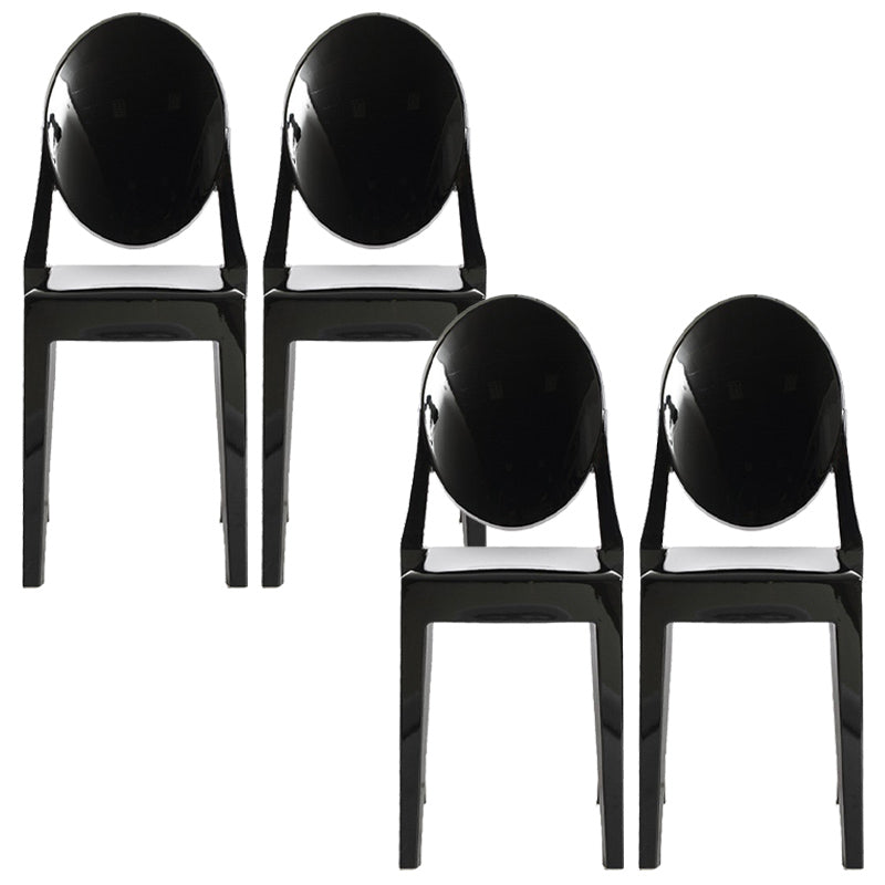 Scandinavian Plastic Dining Chairs Open Back Home Dining Side Chair