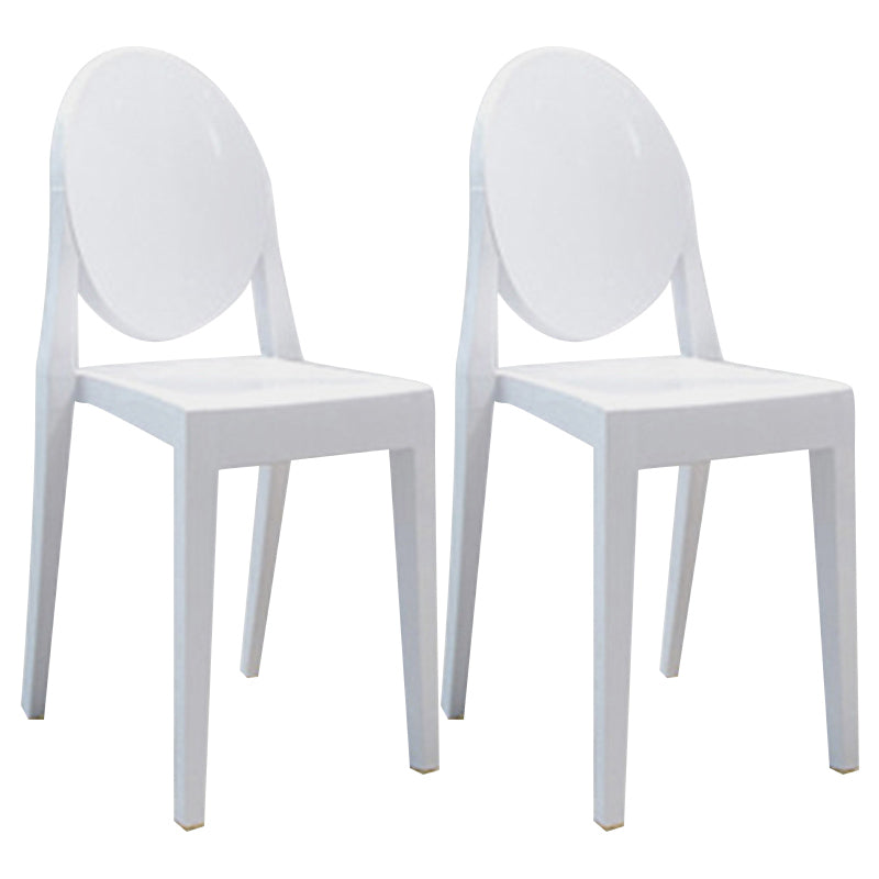 Scandinavian Plastic Dining Chairs Open Back Home Dining Side Chair