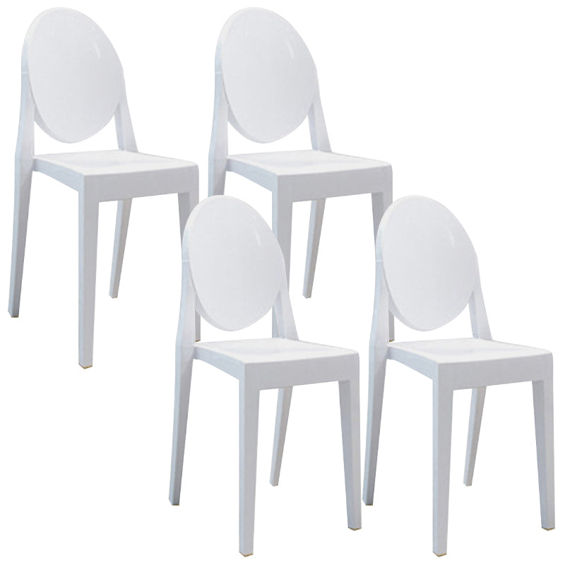 Scandinavian Plastic Dining Chairs Open Back Home Dining Side Chair