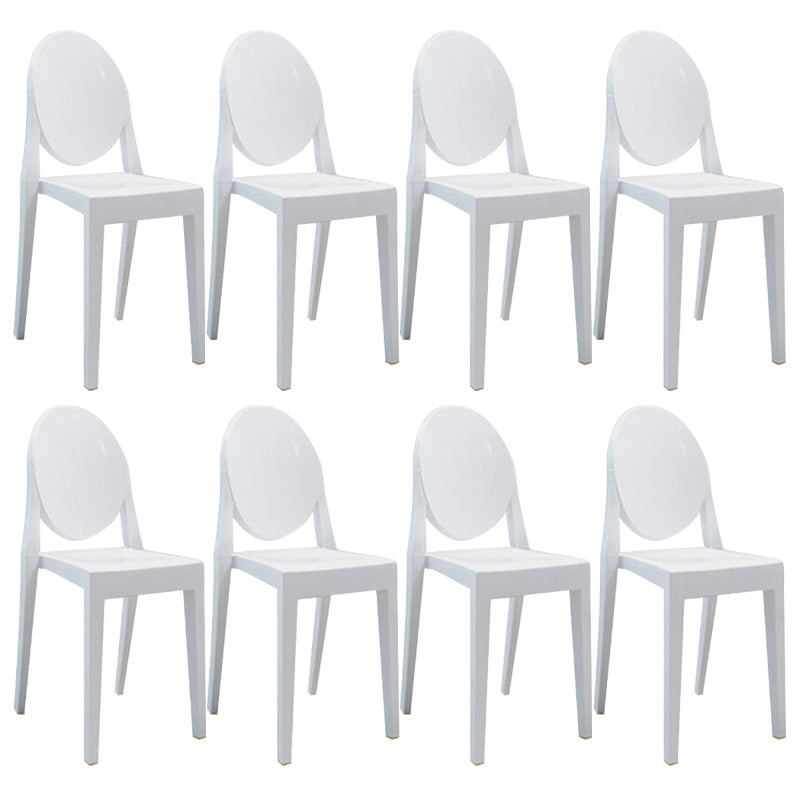 Scandinavian Plastic Dining Chairs Open Back Home Dining Side Chair