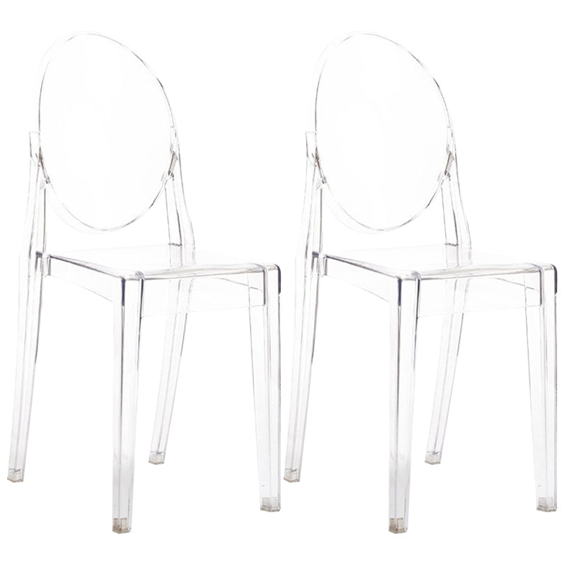 Scandinavian Plastic Dining Chairs Open Back Home Dining Side Chair