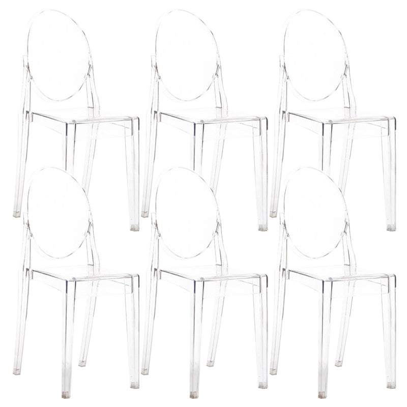 Scandinavian Plastic Dining Chairs Open Back Home Dining Side Chair