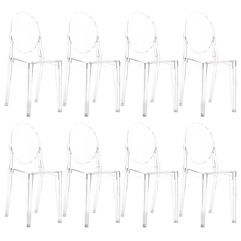 Scandinavian Plastic Dining Chairs Open Back Home Dining Side Chair