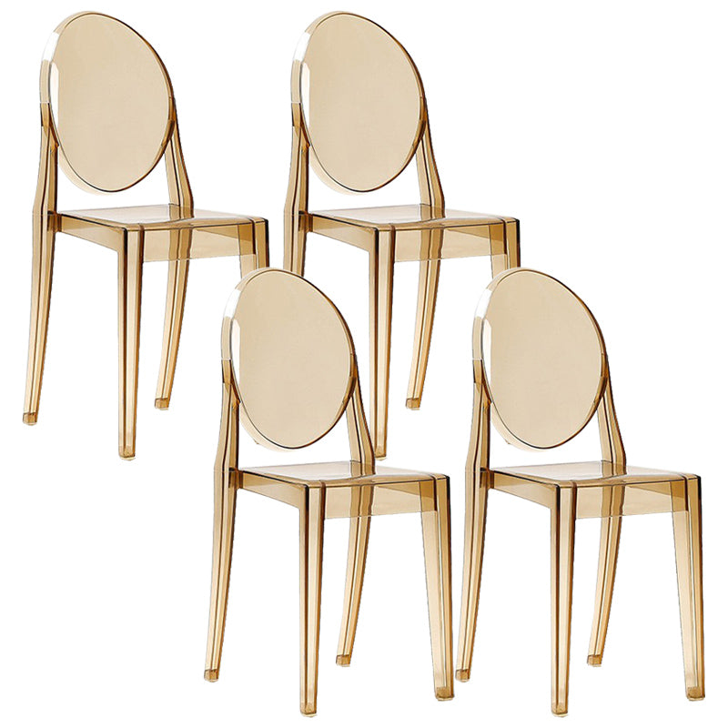 Scandinavian Plastic Dining Chairs Open Back Home Dining Side Chair