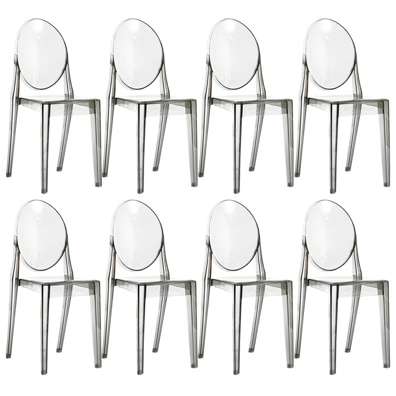 Scandinavian Plastic Dining Chairs Open Back Home Dining Side Chair