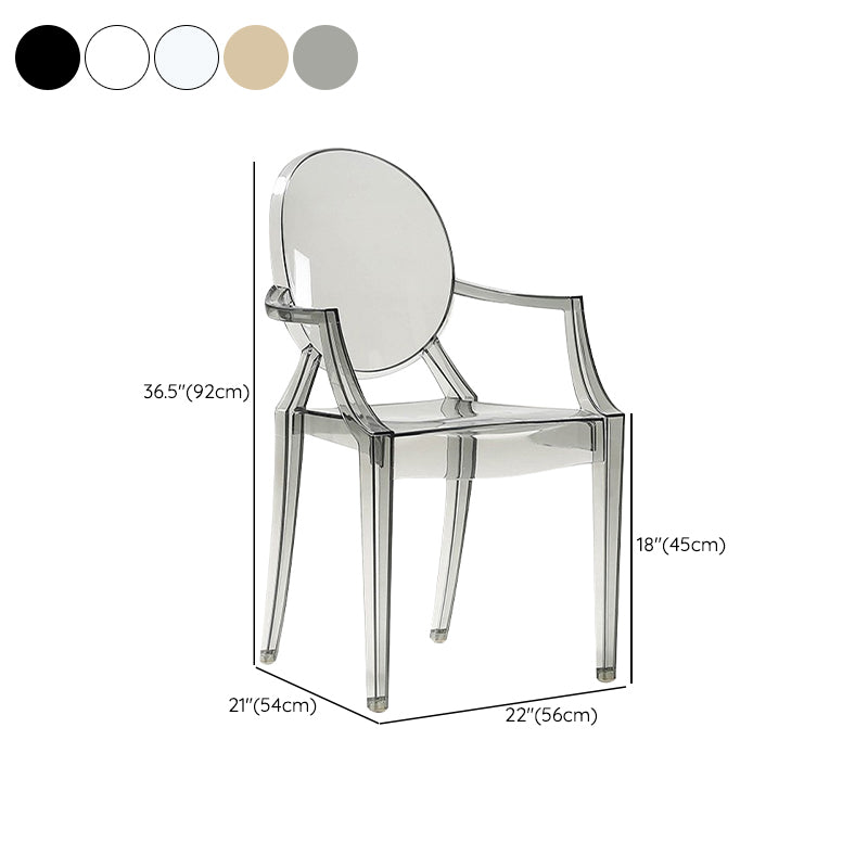 Scandinavian Plastic Dining Chairs Open Back Home Dining Side Chair