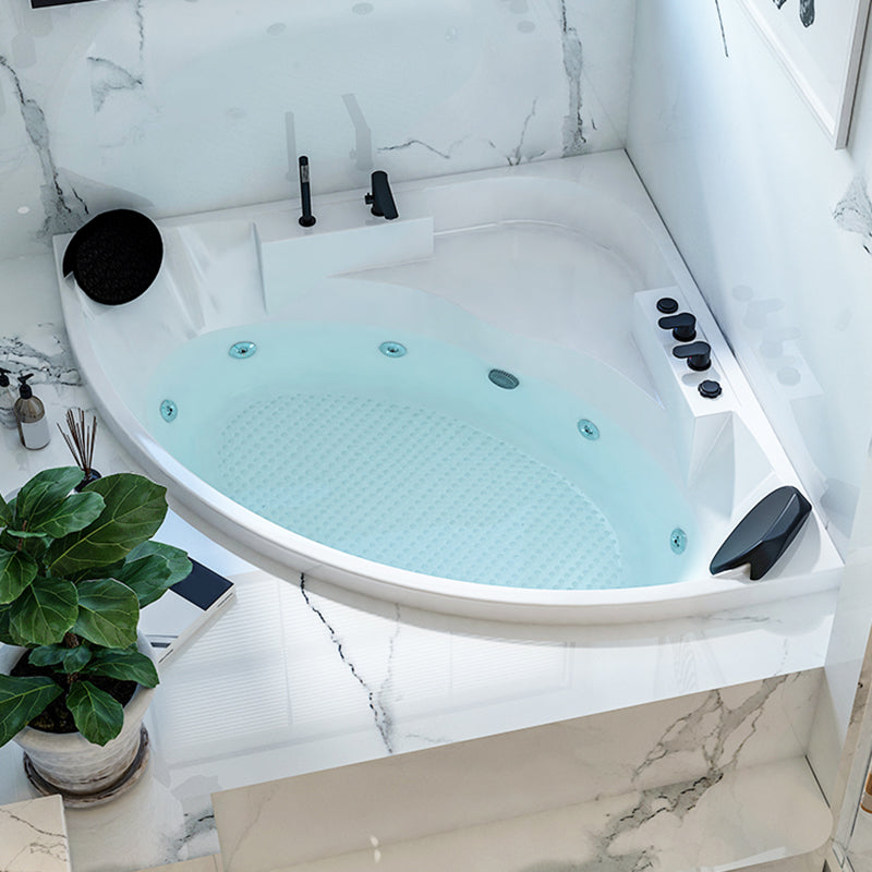 Acrylic Modern Back to Wall Bath Tub Bathroom Corner Bathtub in White