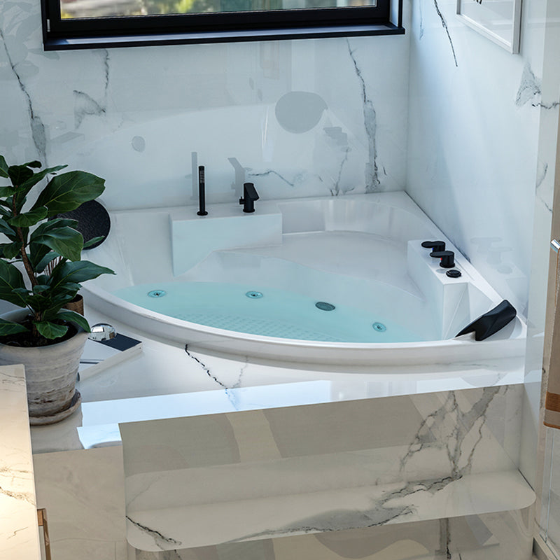 Acrylic Modern Back to Wall Bath Tub Bathroom Corner Bathtub in White