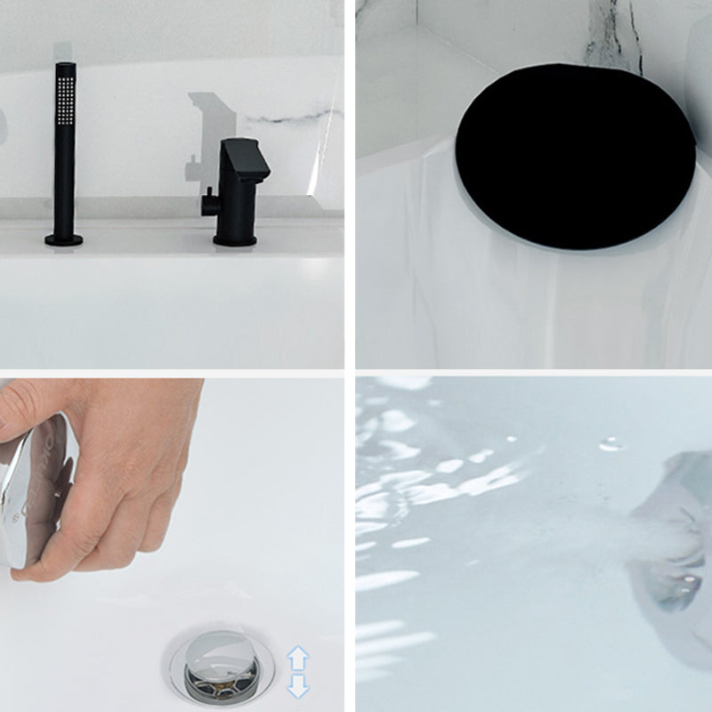 Acrylic Modern Back to Wall Bath Tub Bathroom Corner Bathtub in White
