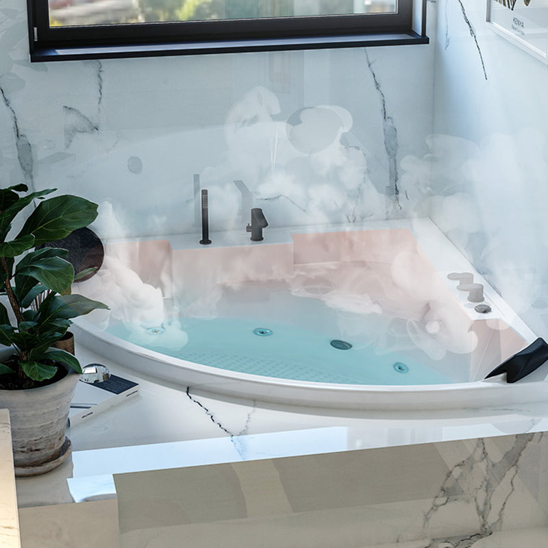 Acrylic Modern Back to Wall Bath Tub Bathroom Corner Bathtub in White