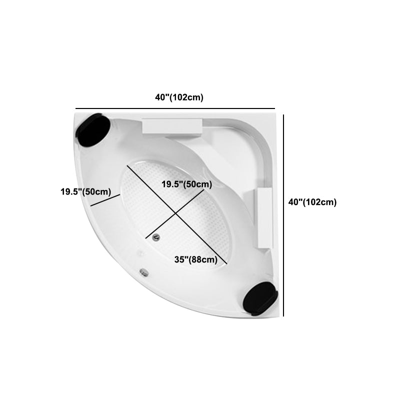 Acrylic Modern Back to Wall Bath Tub Bathroom Corner Bathtub in White