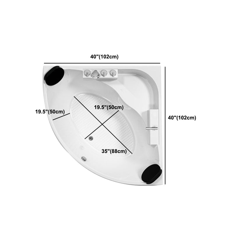 Acrylic Modern Back to Wall Bath Tub Bathroom Corner Bathtub in White