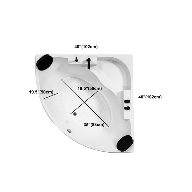 Acrylic Modern Back to Wall Bath Tub Bathroom Corner Bathtub in White