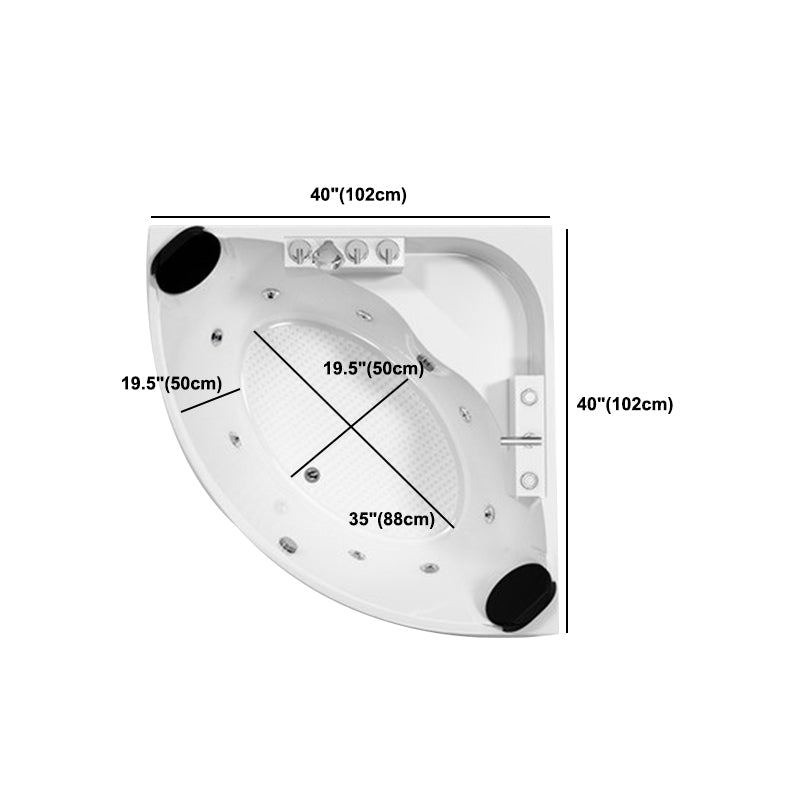 Acrylic Modern Back to Wall Bath Tub Bathroom Corner Bathtub in White