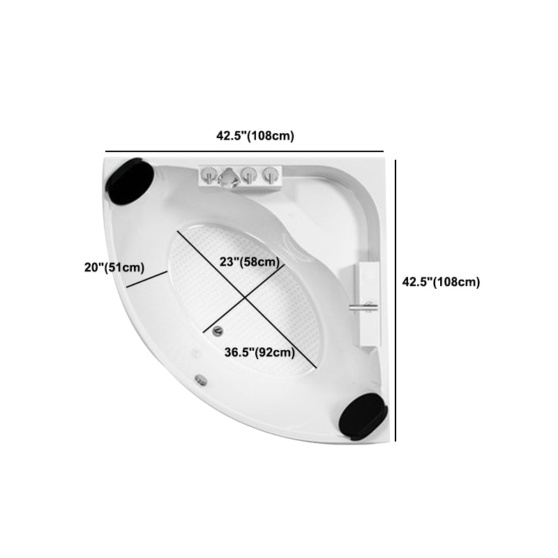 Acrylic Modern Back to Wall Bath Tub Bathroom Corner Bathtub in White