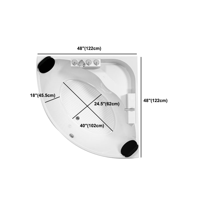 Acrylic Modern Back to Wall Bath Tub Bathroom Corner Bathtub in White