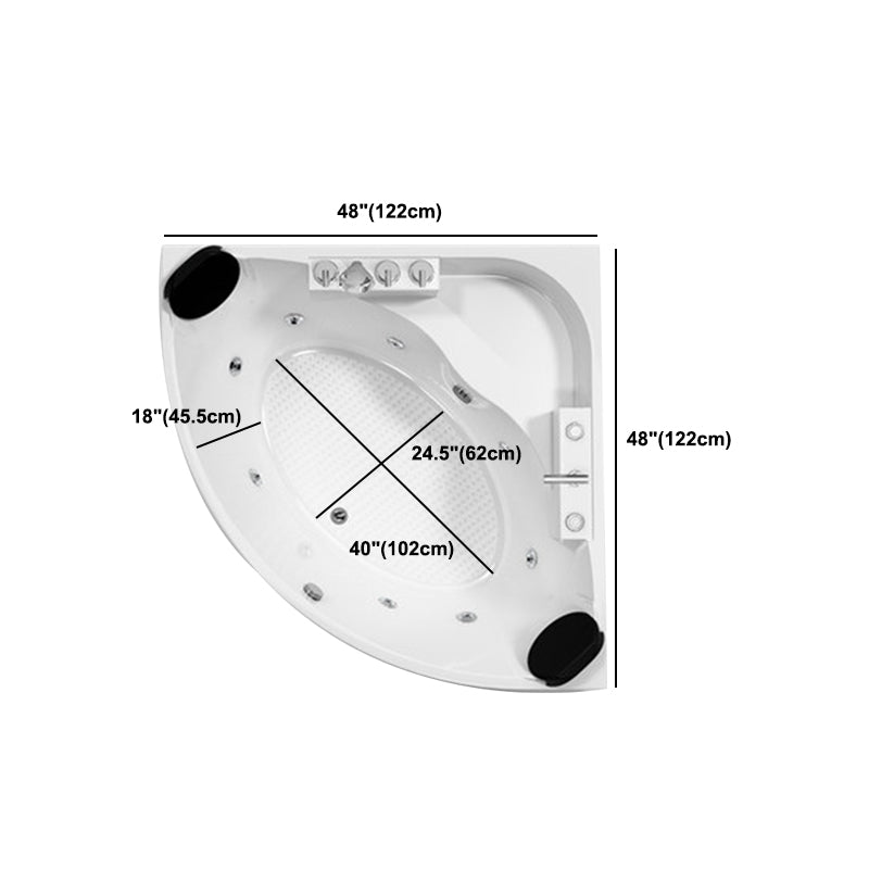 Acrylic Modern Back to Wall Bath Tub Bathroom Corner Bathtub in White