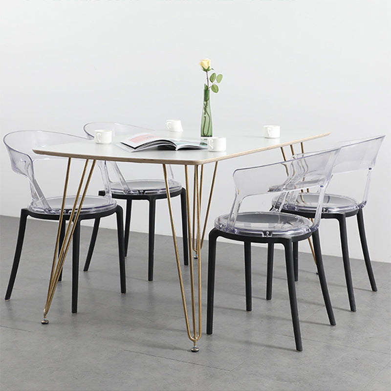 Contemporary Style Arm Chair Open Back Side Plastic Chair for Dining Room