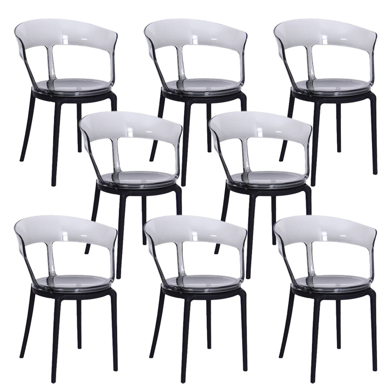 Contemporary Style Arm Chair Open Back Side Plastic Chair for Dining Room