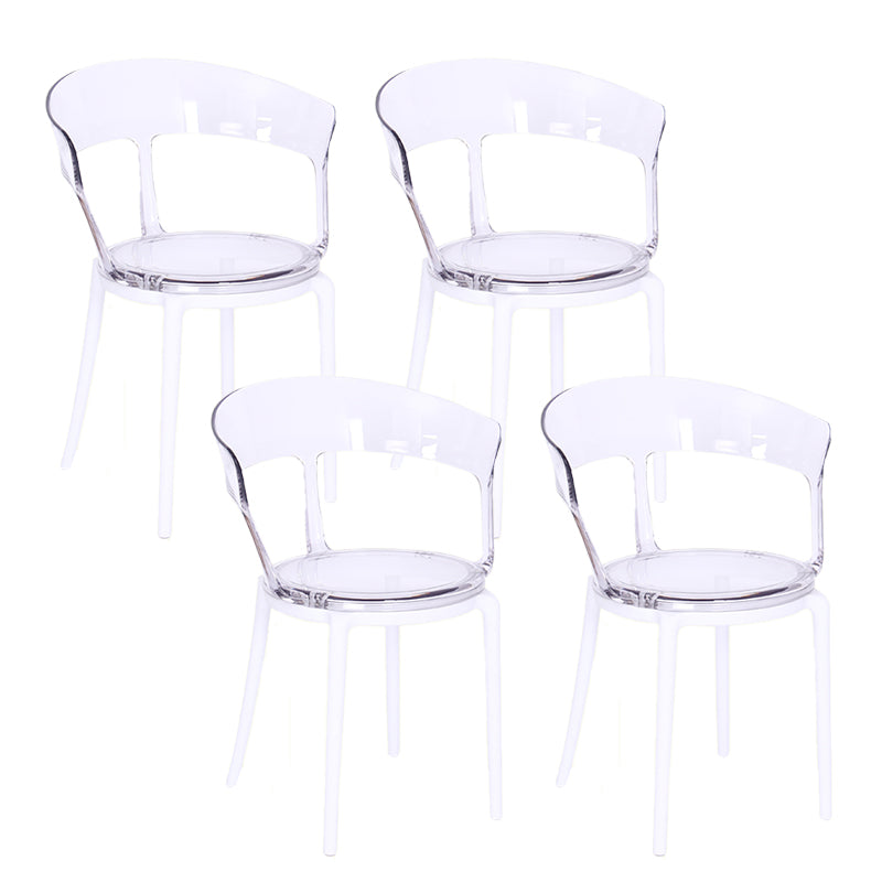 Contemporary Style Arm Chair Open Back Side Plastic Chair for Dining Room