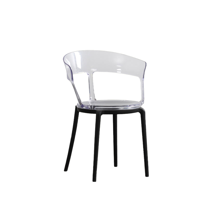 Contemporary Style Arm Chair Open Back Side Plastic Chair for Dining Room