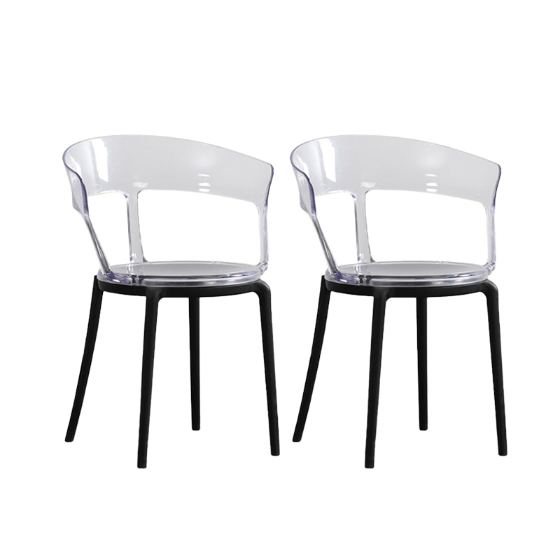 Contemporary Style Arm Chair Open Back Side Plastic Chair for Dining Room