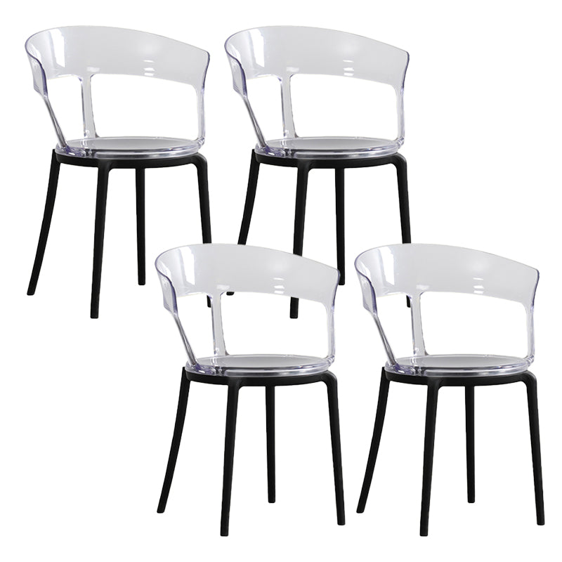 Contemporary Style Arm Chair Open Back Side Plastic Chair for Dining Room