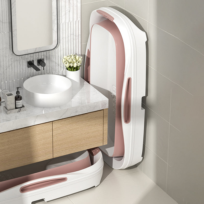 Plastic Rectangular Bath Tub Foldable Soaking Tub with Internal Drain