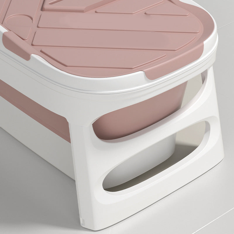 Plastic Rectangular Bath Tub Foldable Soaking Tub with Internal Drain