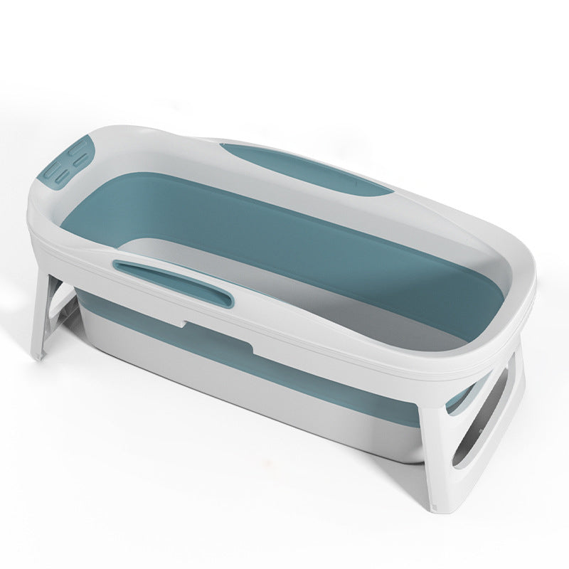 Plastic Rectangular Bath Tub Foldable Soaking Tub with Internal Drain