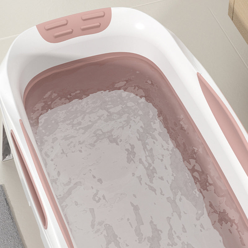 Plastic Rectangular Bath Tub Foldable Soaking Tub with Internal Drain
