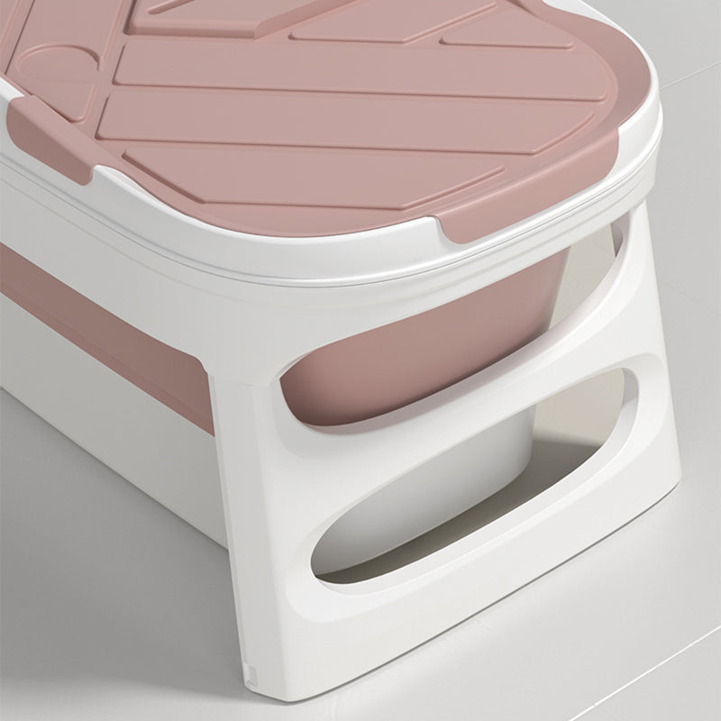 Plastic Rectangular Bath Tub Foldable Soaking Tub with Internal Drain