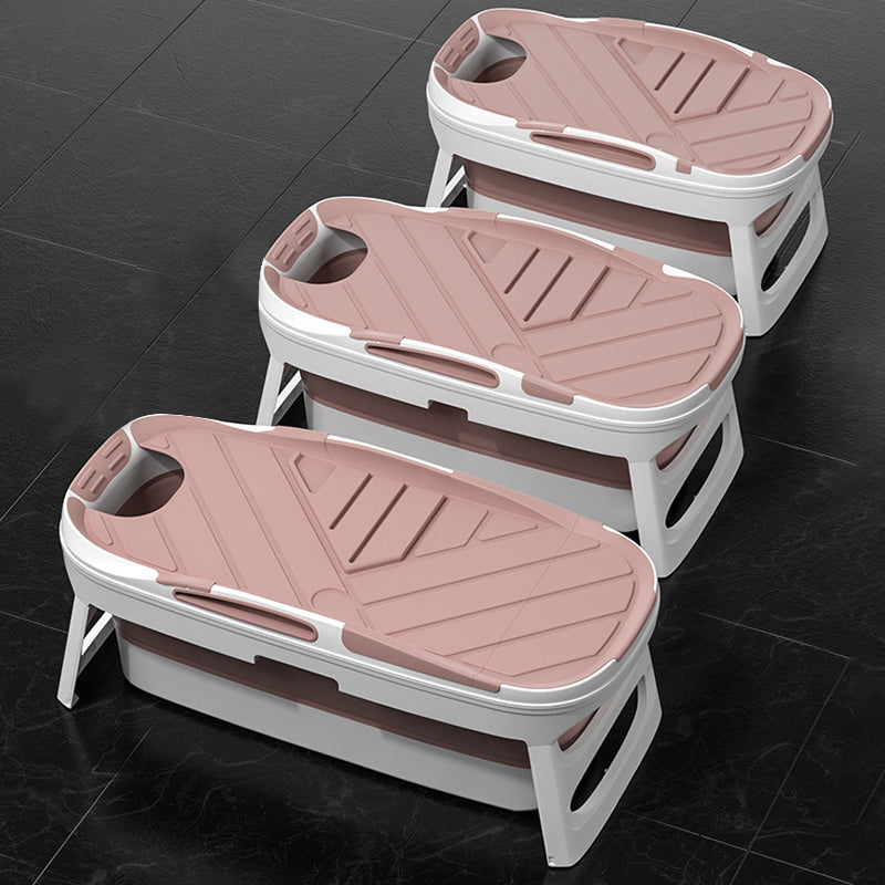 Plastic Rectangular Bath Tub Foldable Soaking Tub with Internal Drain