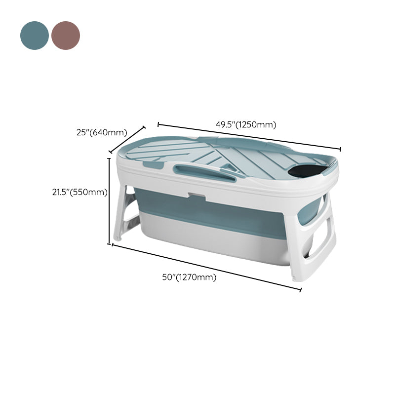 Plastic Rectangular Bath Tub Foldable Soaking Tub with Internal Drain