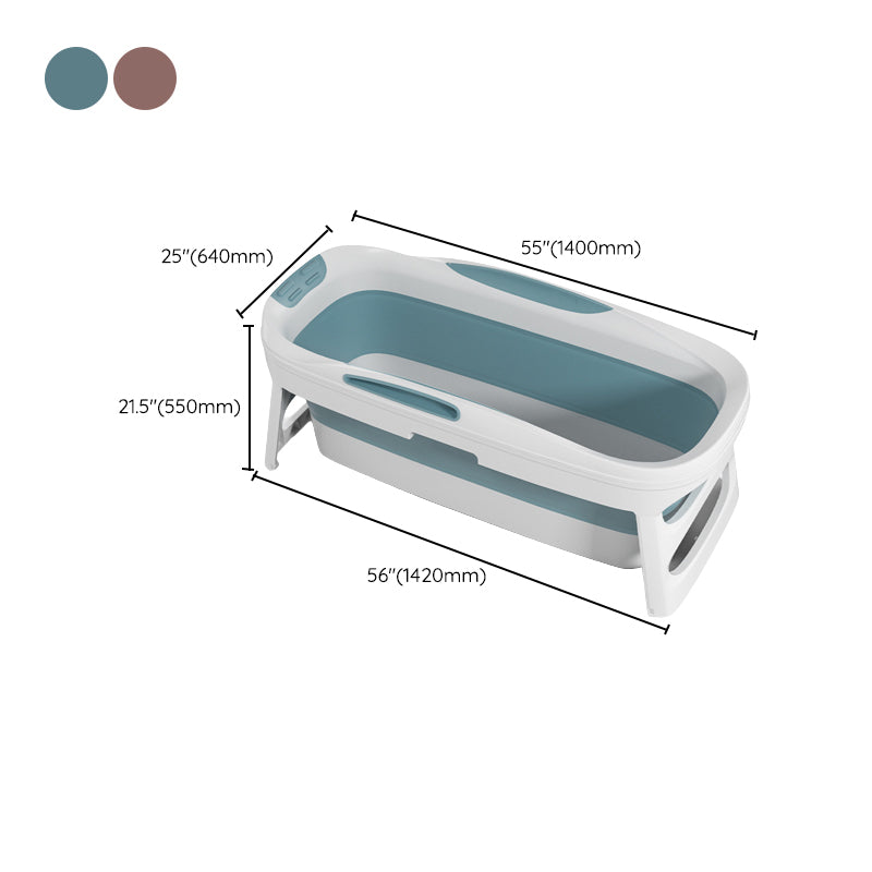 Plastic Rectangular Bath Tub Foldable Soaking Tub with Internal Drain