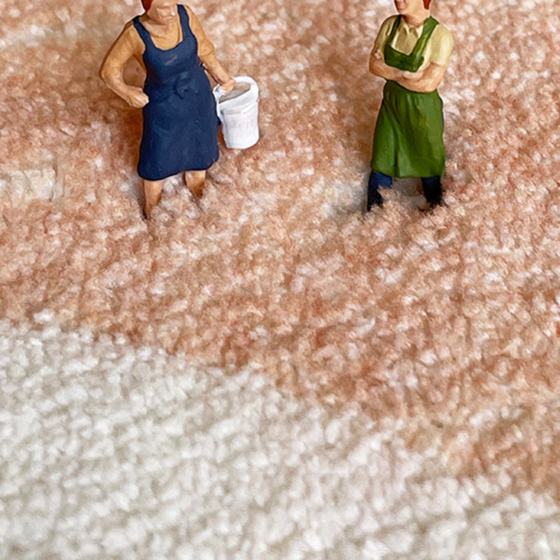 Modern Color Block Rug Polyester Dark Brown Rug Stain Resistant Rug for Living Room