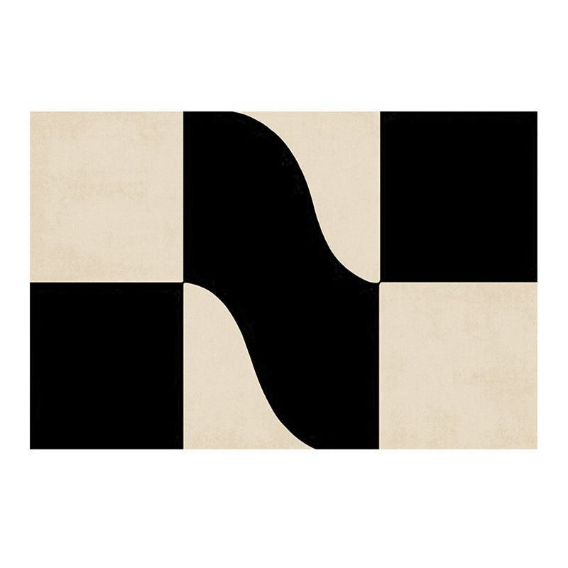 Modern Abstract Rug Polyester Brown Rug Stain Resistant Rug for Living Room