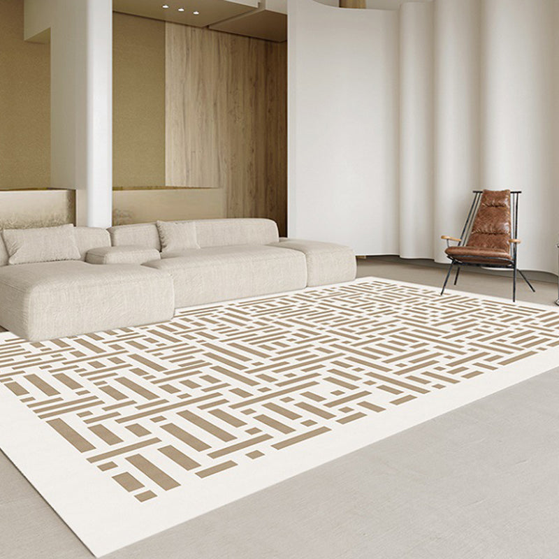 Modern Indoor Rug Polyester Graphic Rug Stain Resistant Rug for Living Room