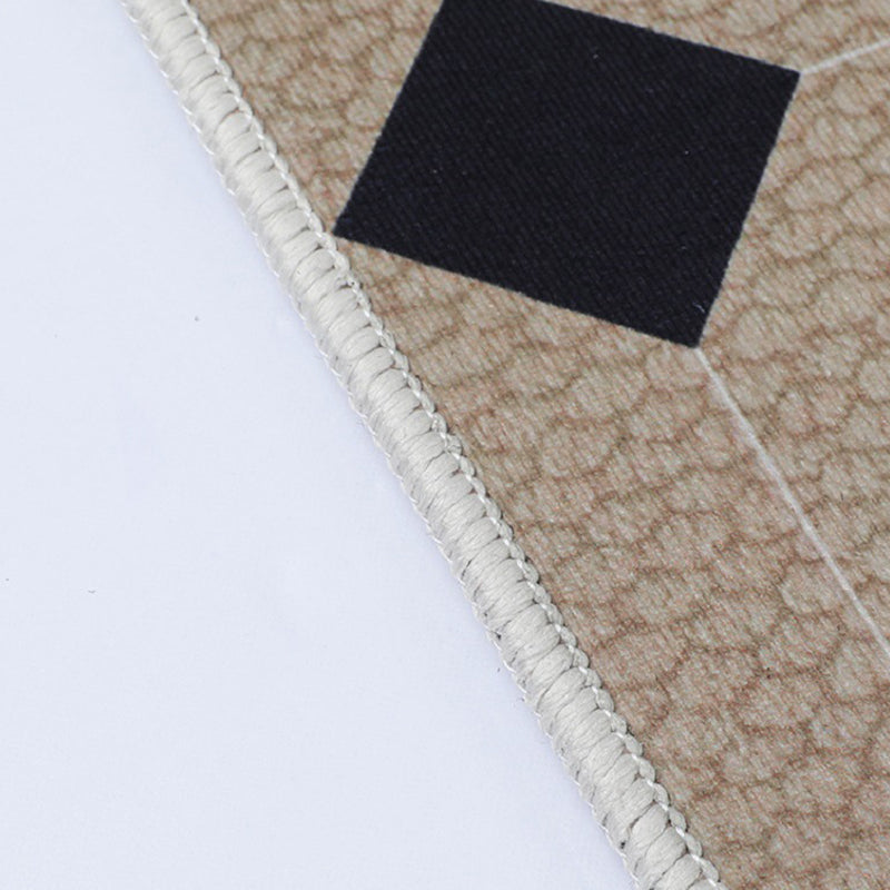 Gray Modern Carpet Polyester Check Pattern Carpet Stain Resistant Carpet for Living Room