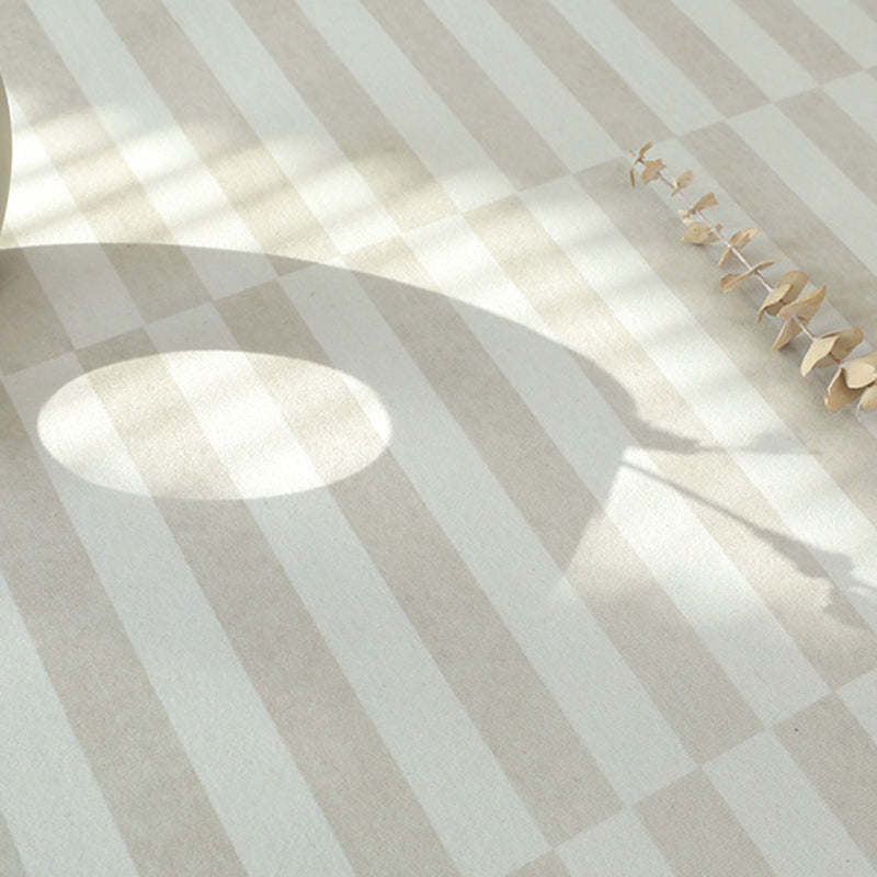 Modern Rug Light Grey Polyester Rug Stain Resistant Rug for Living Room