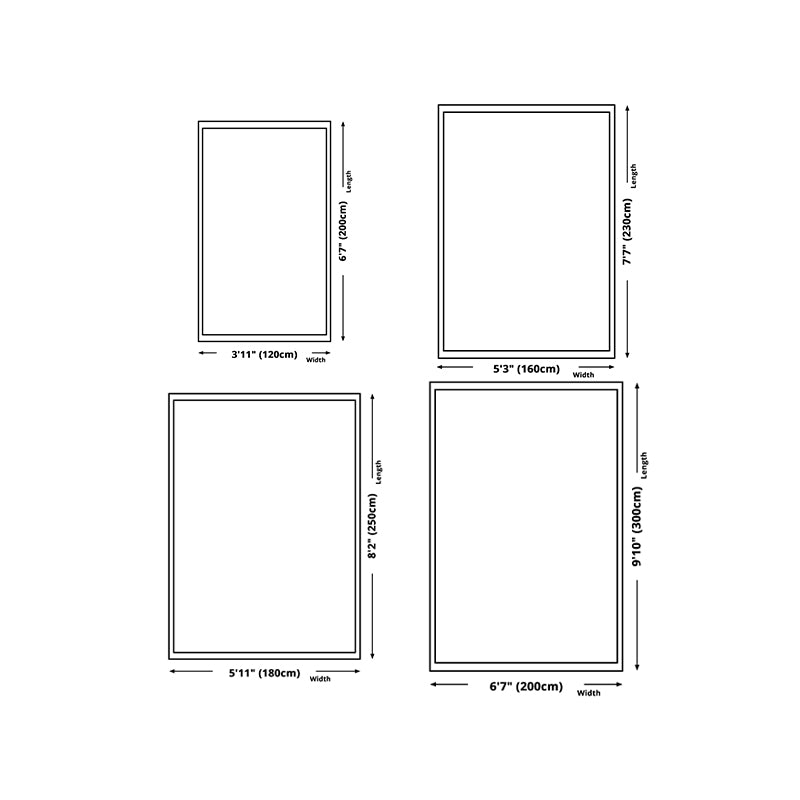 Modern Rug Light Grey Polyester Rug Stain Resistant Rug for Living Room