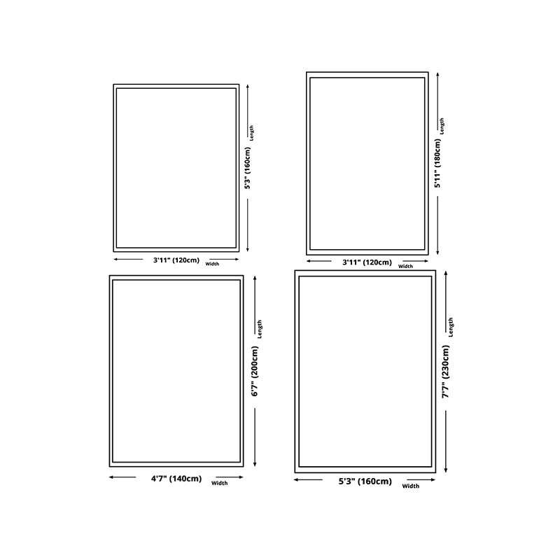 Rectangle Shape Abstract Pattern Rug Living Room Polyester Washable Area Rug