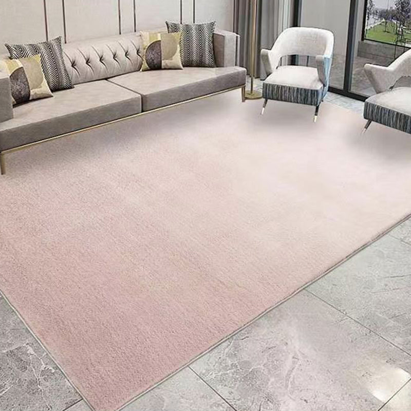 Villus Solid Color Rug Rectangle Shape Stain Resistant Polyester Rug for Home Decor