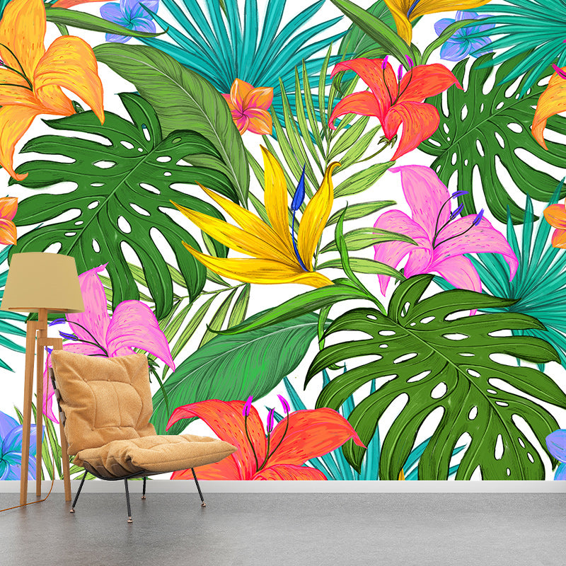 Environment Friendly Mural Wallpaper Tropical Plants Bedroom Wall Mural