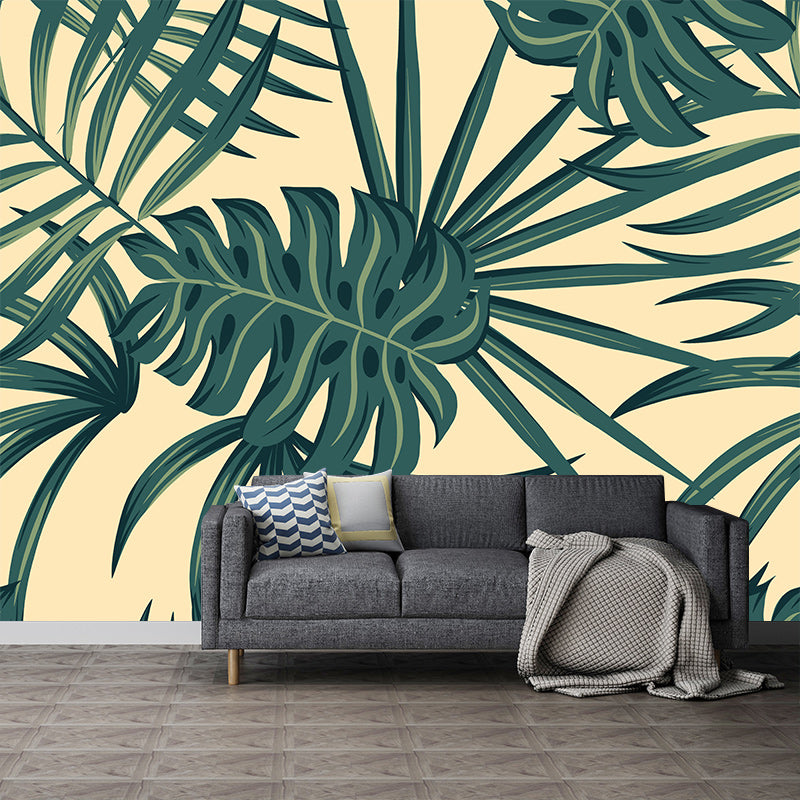 Eco-friendly Wall Mural Wallpaper Illustration Tropical Plants Sitting Room Wall Mural