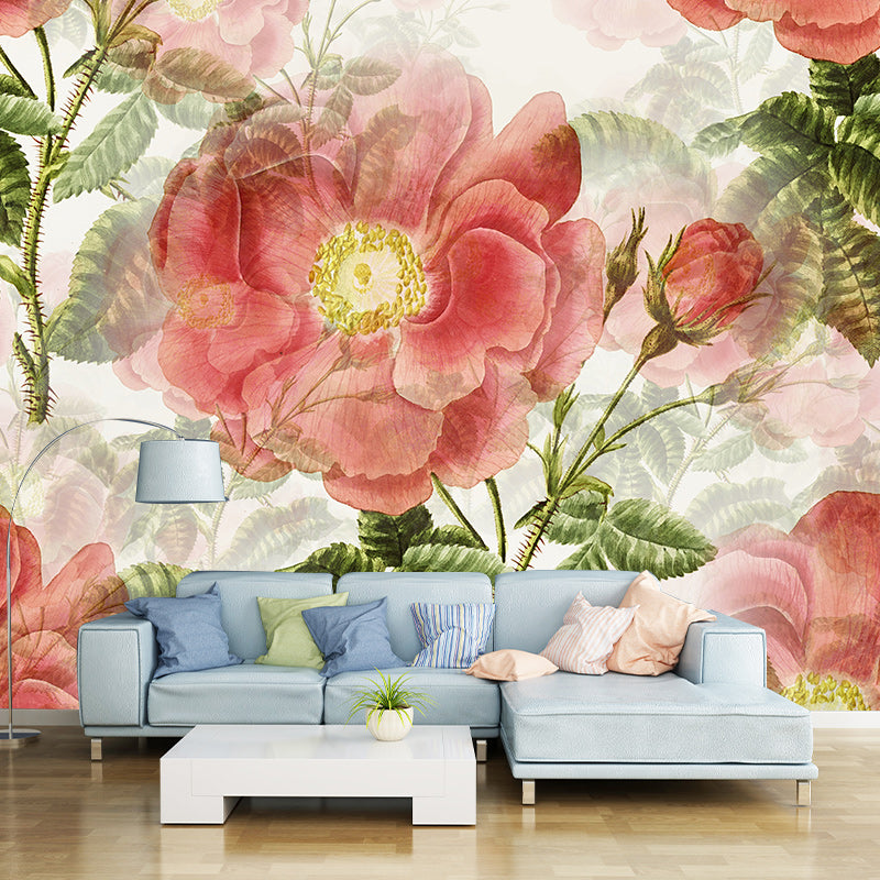 Vintage Style Flowers Illustration Mural Wallpaper Indoor Wall Mural